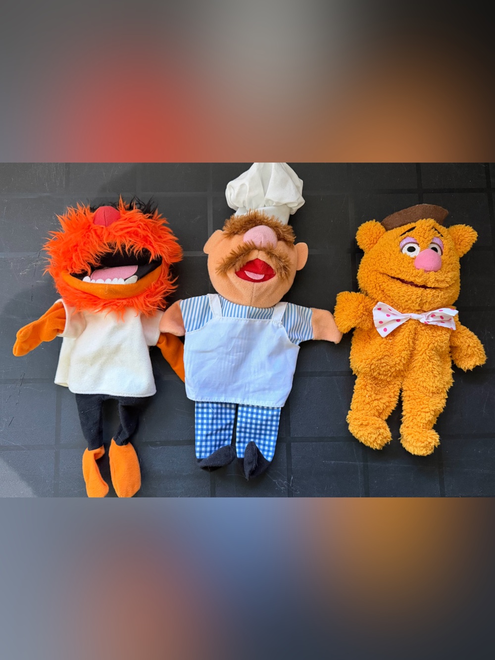 Vintage Disney Muppet Puppet Bundle: Animal - Swedish Chef & Fozzie Bear